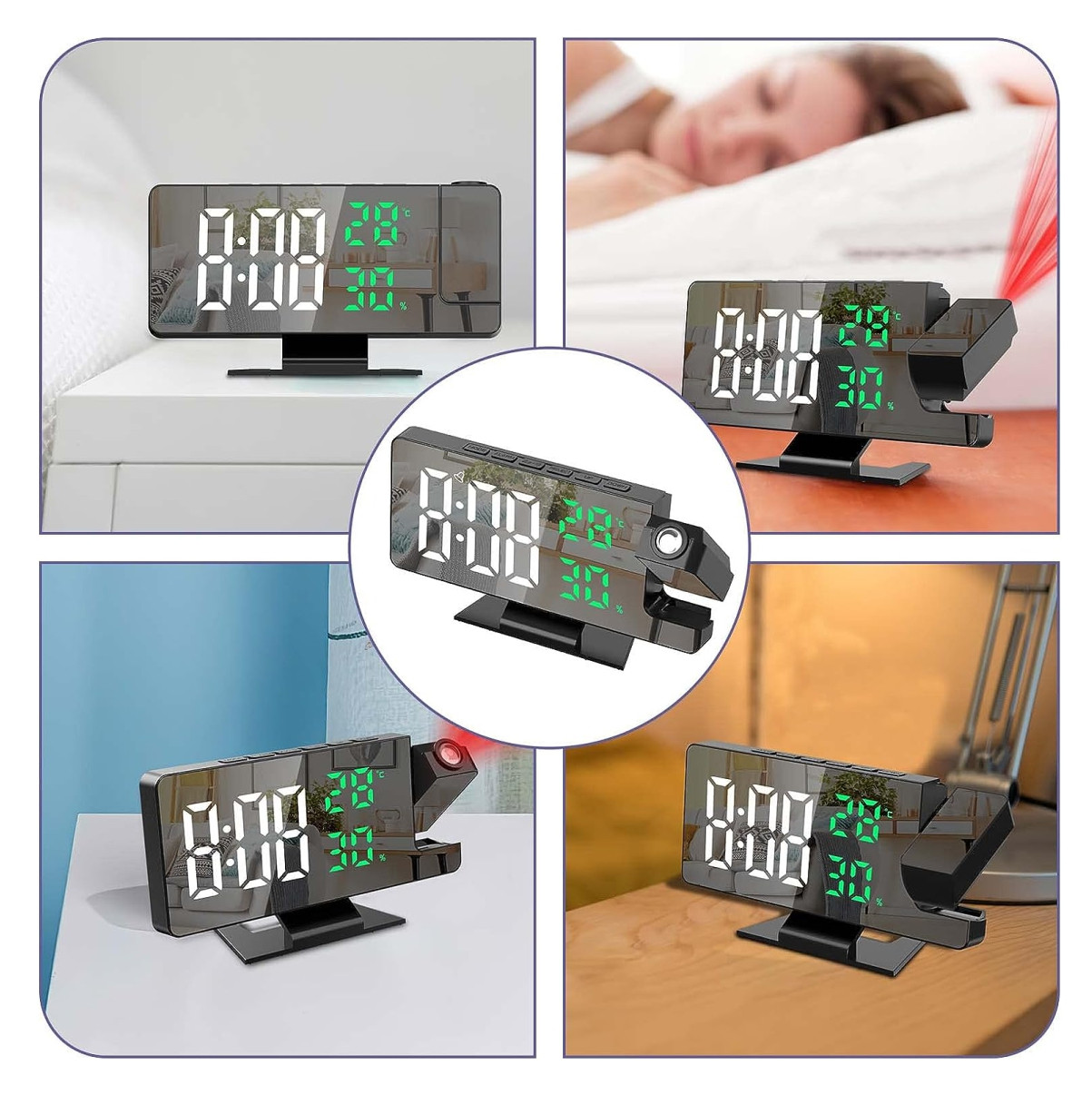 Miniatura 7 de Reloj Despertador De Proyección 180°